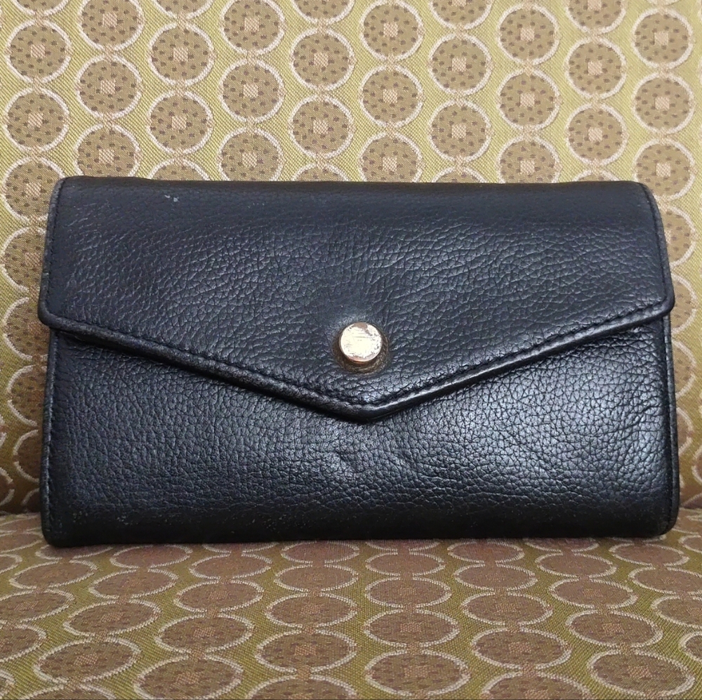 Stella & Max Black Genuine Leather Wallet with Multiple Compartments